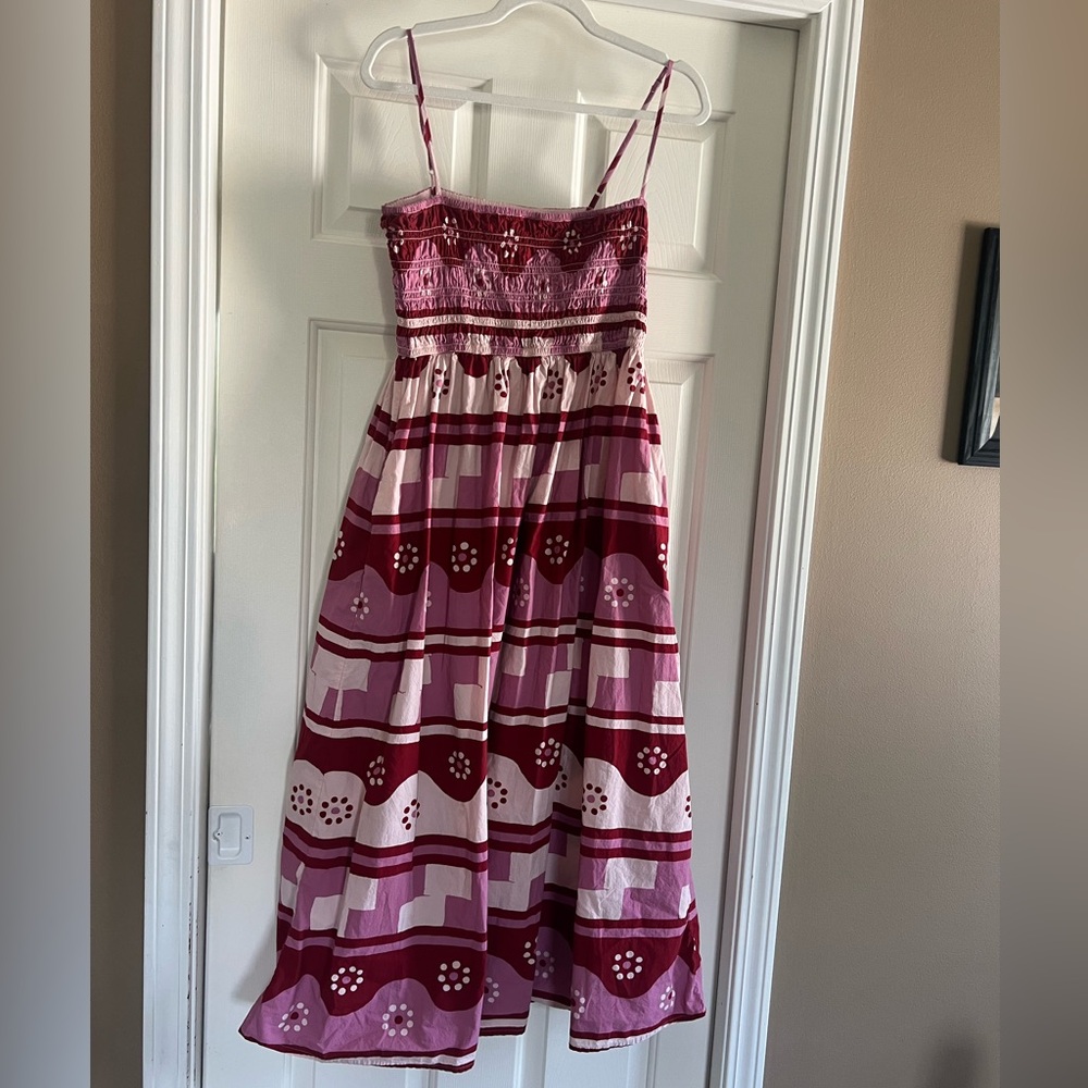 Madewell Theo Sleeveless Midi Dress in Geodaisy Batik